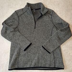 Eddie Bauer Women's XL Gray Heathered 1/4 Zip Fleece